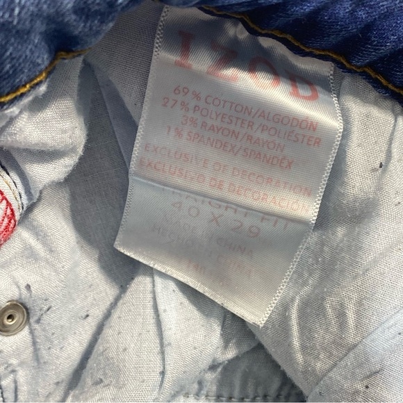 Izod Jeans Men's W40 Blue Comfort Stretch Straight Leg Mid Rise Casual Denim - Picture 5 of 13